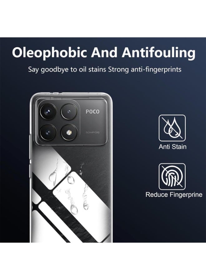 جراب هاتف محمول لهاتف Poco F6 Pro غطاء هاتف محمول شفاف رقيق من السيليكون الشفاف لهاتف Poco F6 Pro شفاف من البولي يريثين عالي الجوده (شفاف) - Image 4