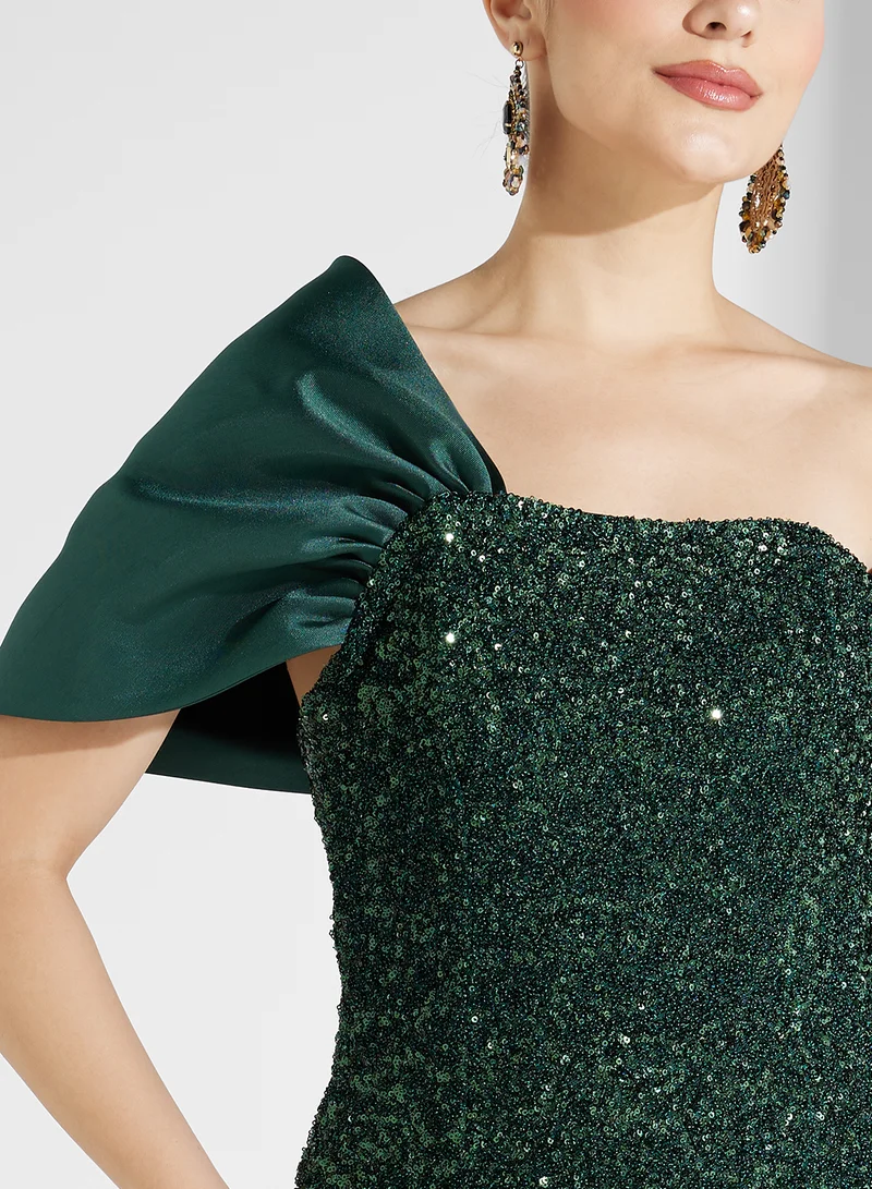 Namshi x Sequin One-Shoulder Dress