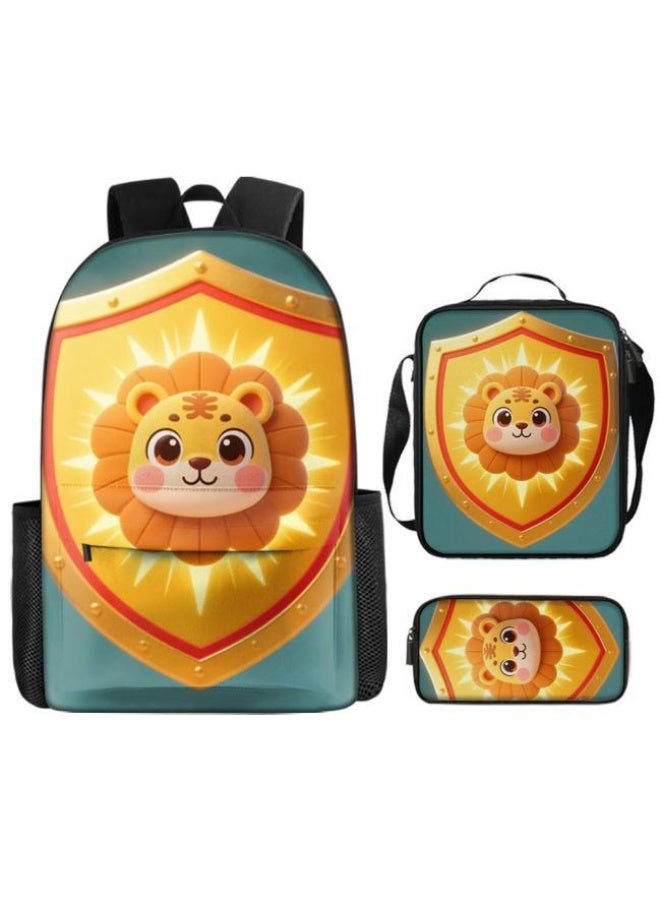 Bright Li Fire Unlock the new fashion of childish fun! Three-piece set of bags, cartoon elements for children and teenagers (students, children, friends' outings, mountain climbing, schooling, etc. can be used) - 28 - Image 2