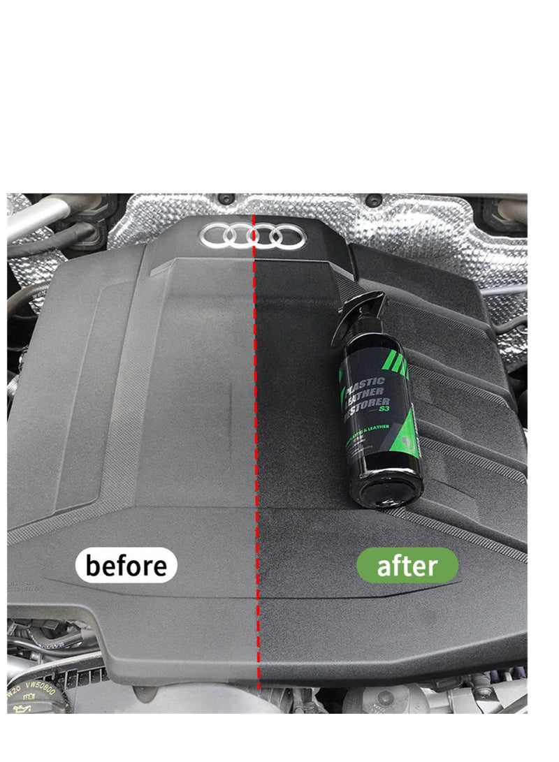 Excefore 3 Pack Plastic Restorer for Cars Ceramic, Plastic Leather Restorer, Resists Water Long Lasting Plastic Leather, Quick Coat Trim Restore, Suitable for Cars, Trucks, SUVs, RVs (50/100/300ML) - Image 4
