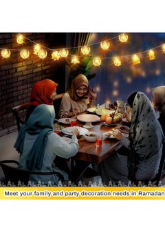 يواوليتي أضواء رمضان ، ديكورات رمضان للمنزل ، 2 قطعة 6.56 قدم ليد رمضان ستار القمر أضواء مع حالة البطارية وميض(5 نجوم و 5 أقمار القلعة على شكل)  - Image 5