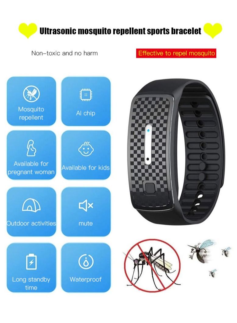 Generic Ultrasonic Electronic Wristband Smart Ultrasonic Mosquito Repellent Bracelet Chargeable Pest Insect Bracelet Anti Mosquito for Home Outdoor Picnic  - Image 2