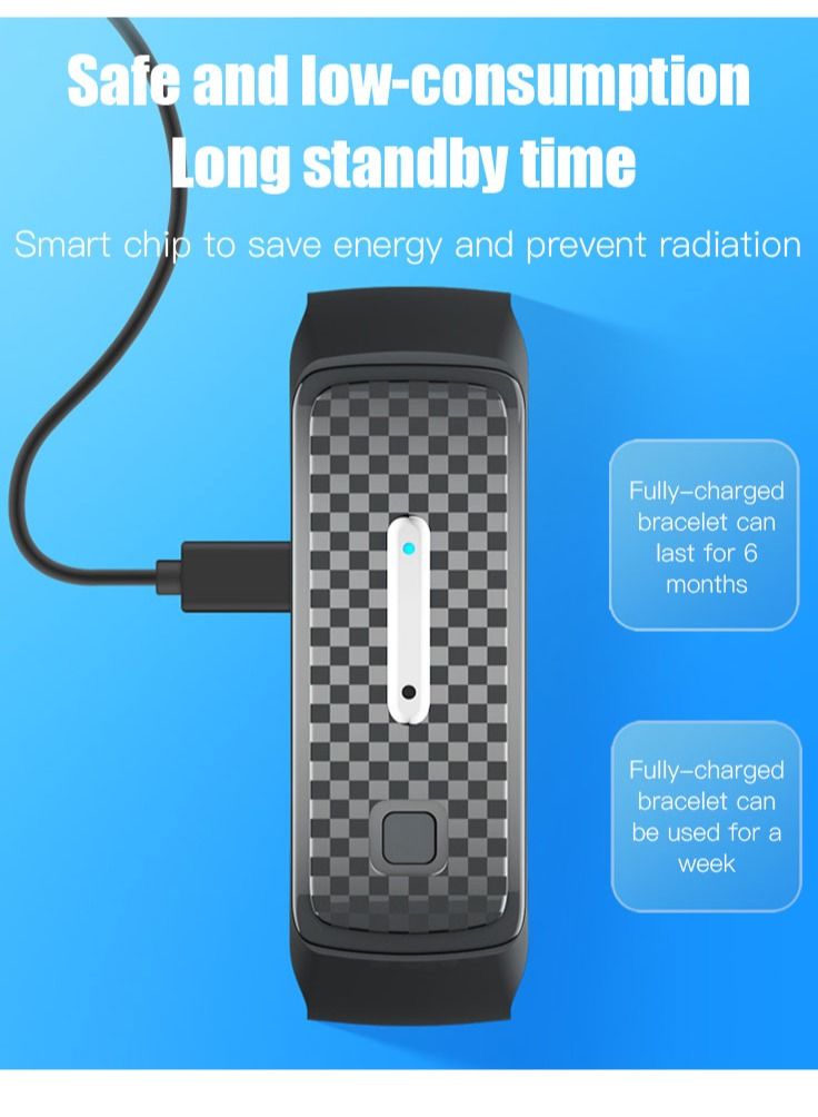 Generic Ultrasonic Electronic Wristband Smart Ultrasonic Mosquito Repellent Bracelet Chargeable Pest Insect Bracelet Anti Mosquito for Home Outdoor Picnic  - Image 3