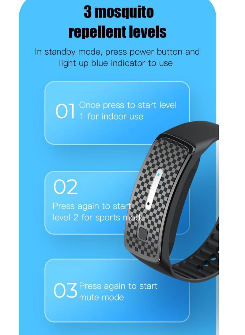 Generic Ultrasonic Electronic Wristband Smart Ultrasonic Mosquito Repellent Bracelet Chargeable Pest Insect Bracelet Anti Mosquito for Home Outdoor Picnic  - Image 4