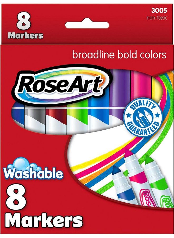 Rose Art Roseart Bold Washable Broadline Markers 8Count Packaging May Vary (3005Va24) - Image 2