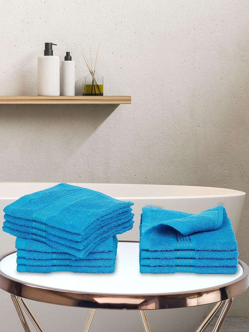 Kopa by Bianca 400 GSM 100% Cotton Soft Terry Towel l 12pc Face Towel l Towel l Baby Towel for New Born l D`Ross l Turquoise - Image 1