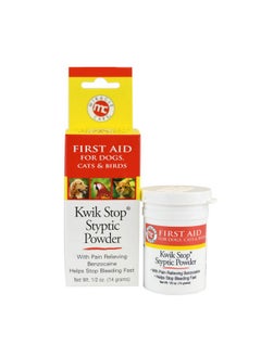 Kwik Stop Styptic Powder For Dogs, Cats, And Birds, FastActing Blood Stop Powder For Pets, Quick Stop Bleeding Powder For Dog Nail Clipping And Minor Cuts, 0.5 Oz.
