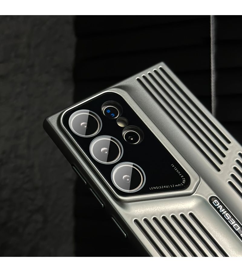 غطاء هاتف مضاد للصدمات والتبريد لهاتف سامسونج جالاكسي S23 بلس فضي - Image 5