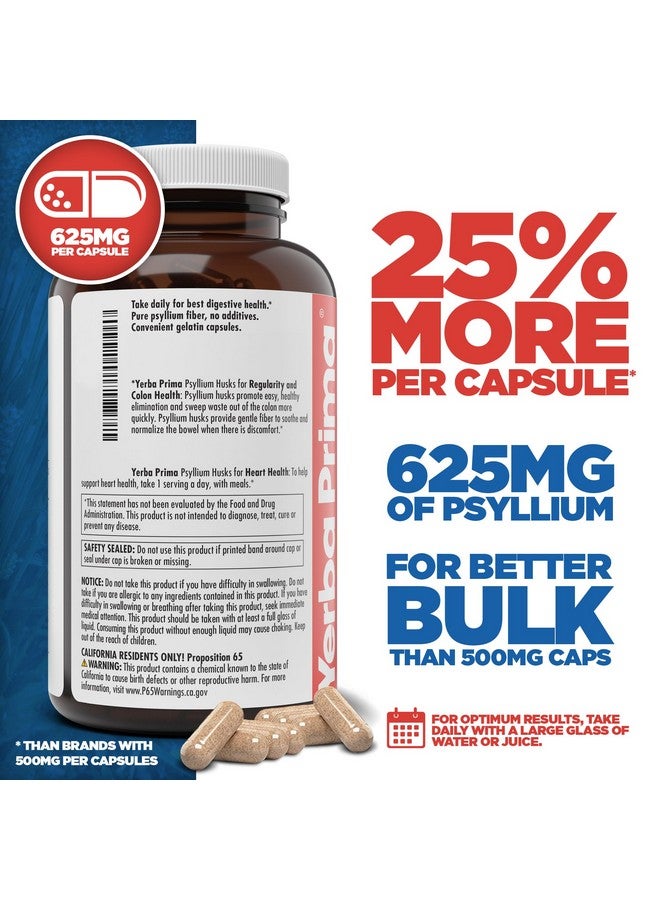 يربا بريما كبسولات يربا بريما من قشور السيليوم، 625 ملغ، 400 كبسولة - ألياف طبيعية للرجال والنساء - مكمل غذائي لدعم انتظام حركة الأمعاء - Image 3