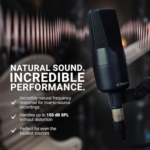 SE ELECTRONICS X1 A Professional Large-Diaphragm Condenser Microphone for Recording Vocals & All Instruments, with -20dB Pad and 100Hz Highpass Filter - Black - Image 4
