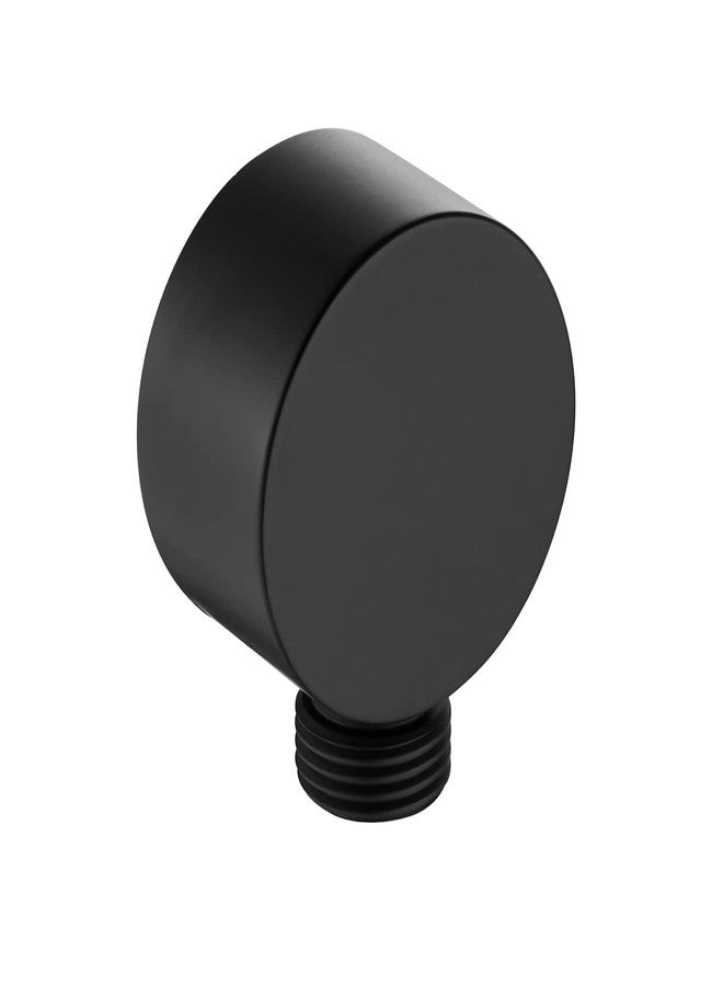 Heyalan Wall Mount Shower Hose Connector - Brass Round Handheld Shower Elbow Matte Black - Image 1