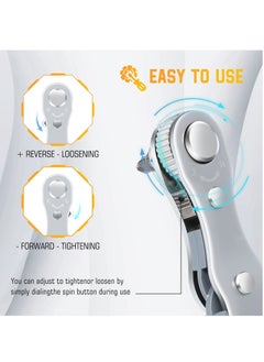 Y&D SYOSI 1/4-Inch Drive Mini Ratchet Screwdriver Set, 90 Degree Offset High Torque Low Profile Angled TorqueRight Angle EDC Tool with 4 Multifunctional Drill Bits  - Image 2