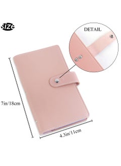 Excefore Business Card Holder, PU Leather Credit Cards Protector Business Card Book Case Organization Binder Name ID Card Holder for Men & Women, Up to 96 Cards Capacity (Pink)  - Image 5