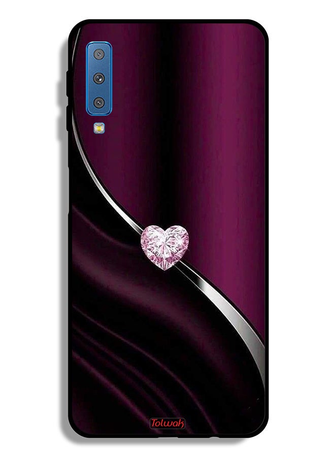 Tolwak غطاء حماية سامسونج جالاكسي A7 (2018) بتصميم قلب ماسي - Image 1
