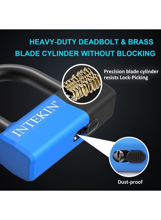 INTEKIN 3.1FT Heavy Duty Chain Lock - 10mm/0.42inch Thick Bike Chain with 16mm/0.64inch Disc Lock for Motorcycles, Scooters, Gates and More, Blue - Image 5