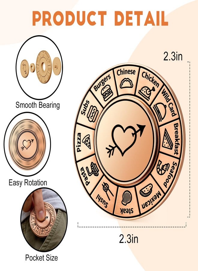 Jettryran Fidget Spinner Food Decision Date Night Dice for Mom Daughter Wife Anniversary Birthday Wedding Metal Fidget Spinners for Him Her Spinner Food Dice Spinner Decision Maker Adults - Image 3