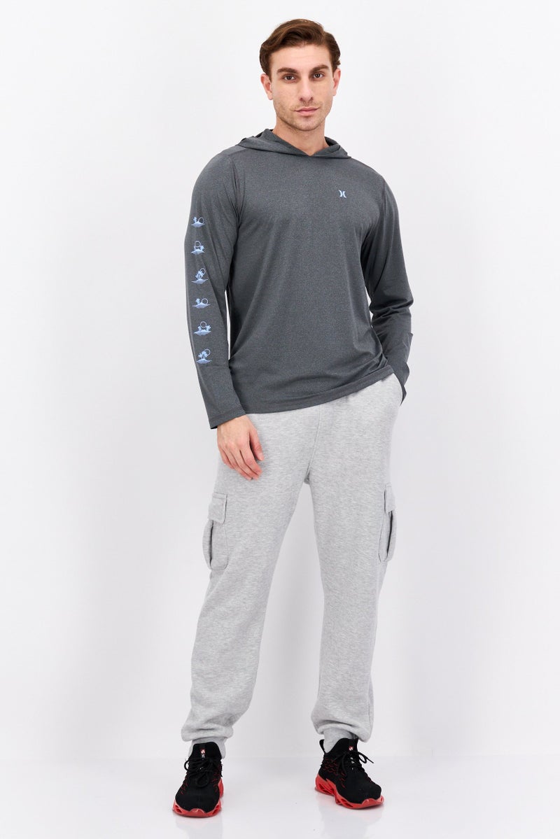 Hurley Men Sportswear Fit Long Sleeve Outdoor Hoodie, Heather Grey  - Image 4