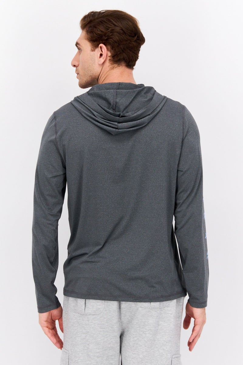 Hurley Men Sportswear Fit Long Sleeve Outdoor Hoodie, Heather Grey  - Image 3