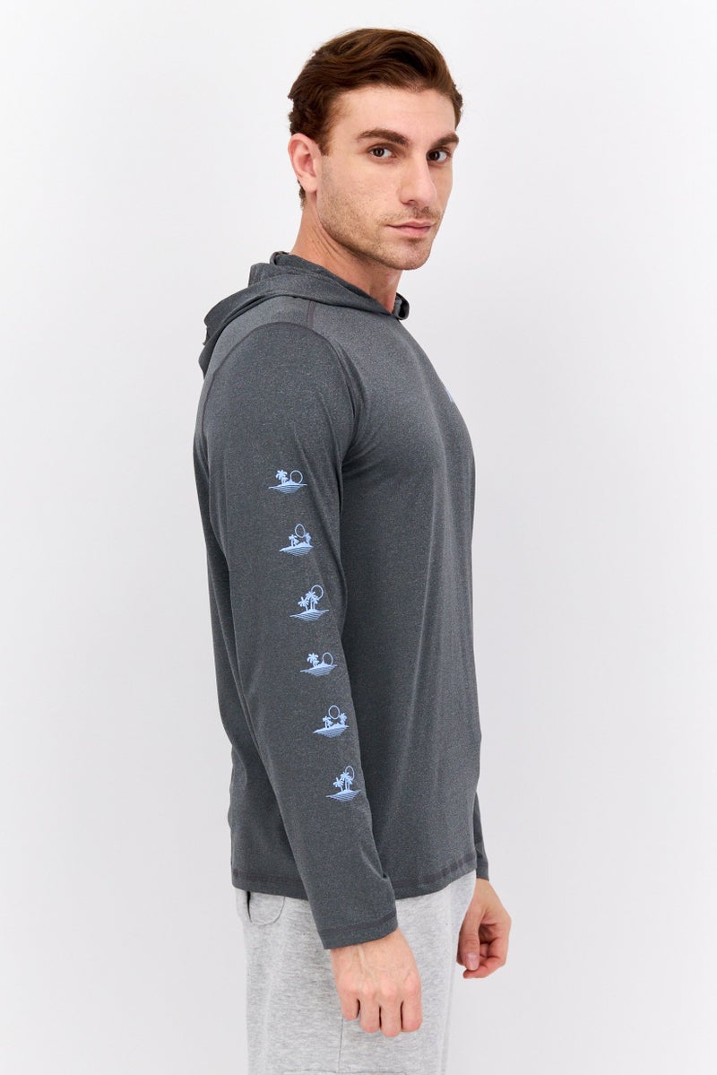 Hurley Men Sportswear Fit Long Sleeve Outdoor Hoodie, Heather Grey  - Image 2