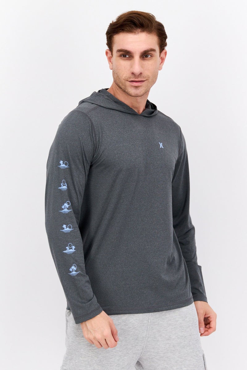 Hurley Men Sportswear Fit Long Sleeve Outdoor Hoodie, Heather Grey  - Image 1