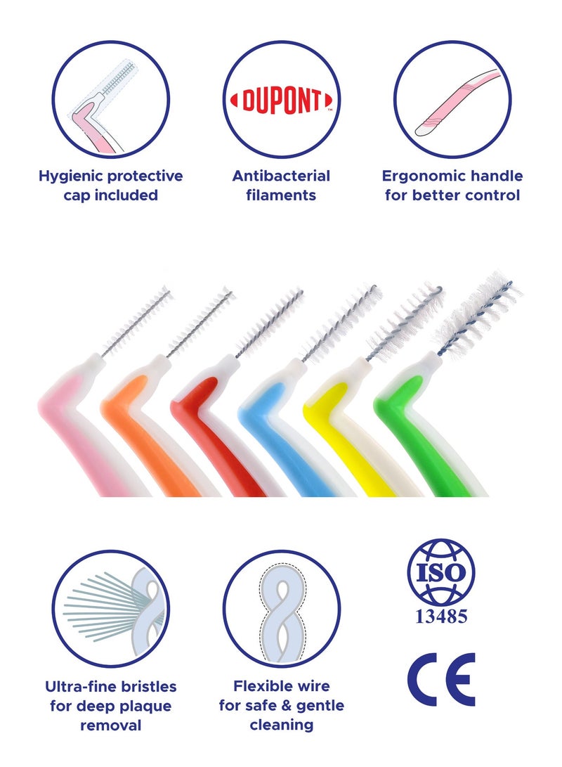 PESITRO ANGLE Interdental Brush (Mix Sizes ISO 0-5) | Angled Brush for Deep Interdental & Gum Cleaning - Image 2