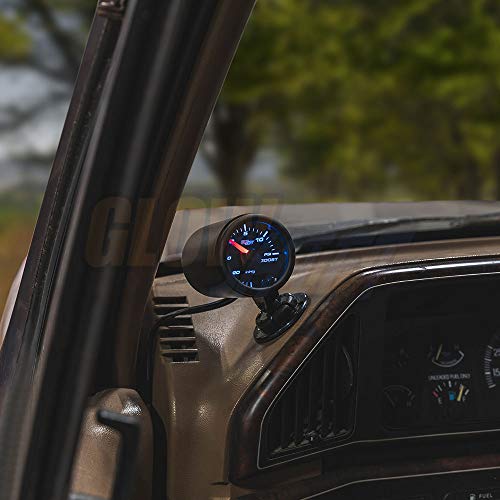 GLOWSHIFT بود عداد لوحة القيادة الدوارة السوداء العالمية من جلو شيفت - يناسب أي طراز/نوع - يدور 360 درجة - بلاستيك ABS - يركب (1) عداد 2-1/16" (52 مم) على لوحة السيارة - Image 5
