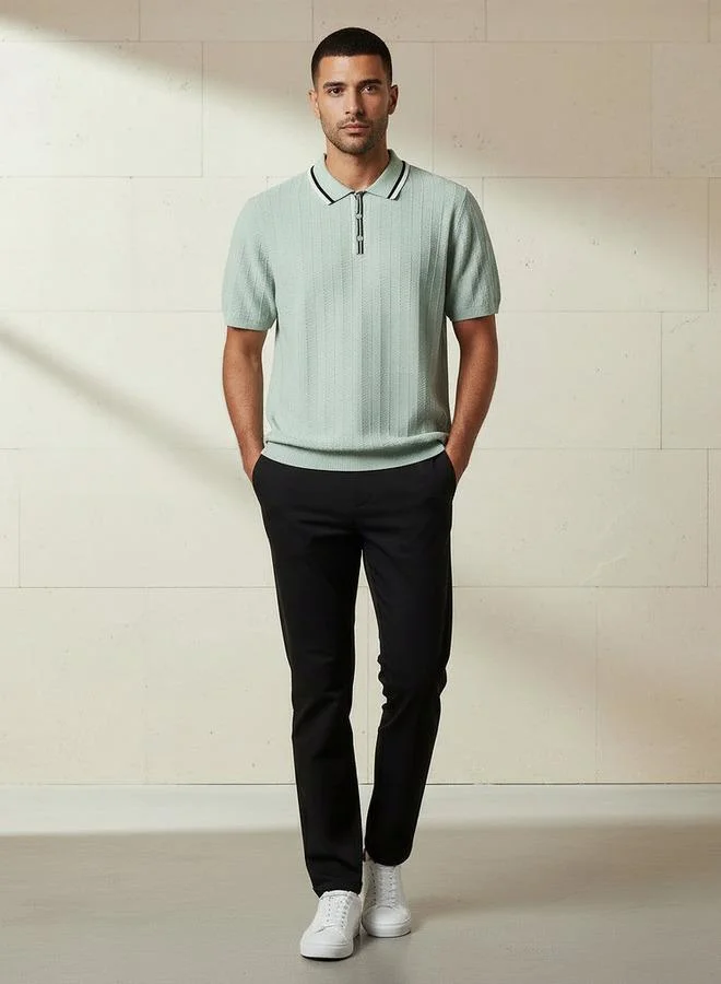 Splash FAV Men Short Sleeve Textured Polo T-shirt