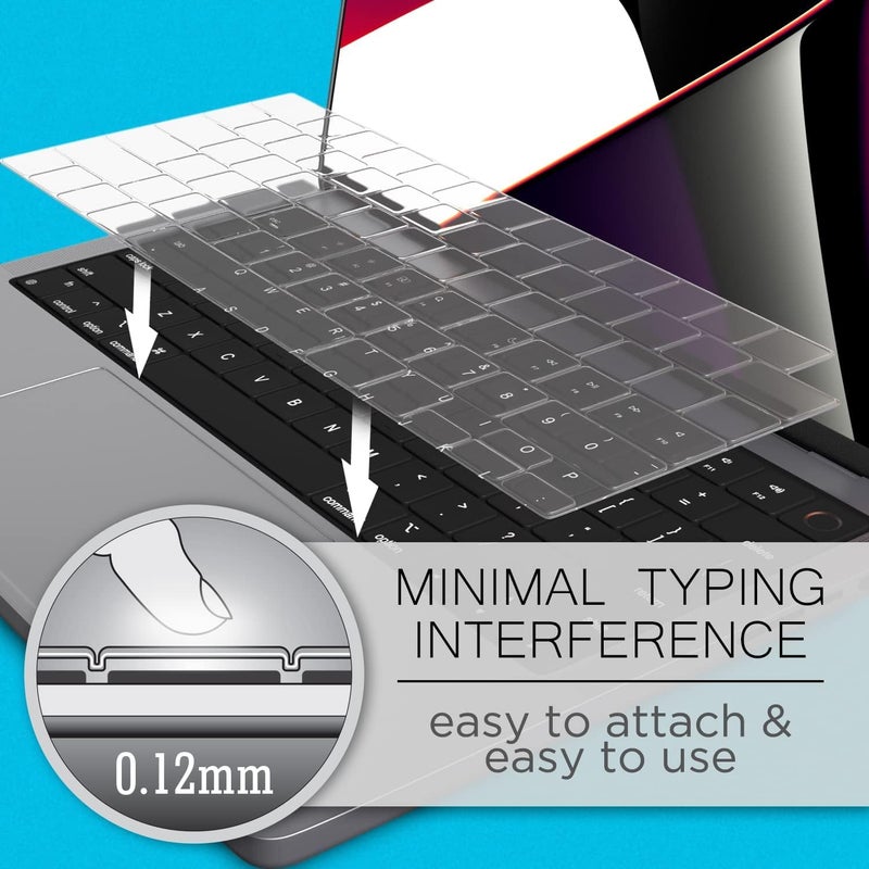 Oaky واقي لوحة المفاتيح لجهاز MacBook Air 13 بوصة / MacBook Air 15 بوصة مع شريحة M4 / M3 / M2 2025-2021 [النموذج A3240 A3113 A2681 A3113 A2681 A3114 A2941] واقي لوحة مفاتيح مقاوم للغبار - شفاف TPU - Image 3