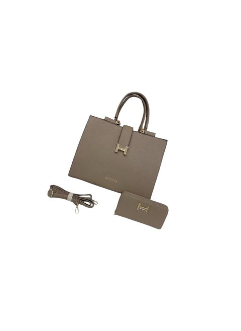 Luxury 2 Pices set of bags with top handle and a long strap.