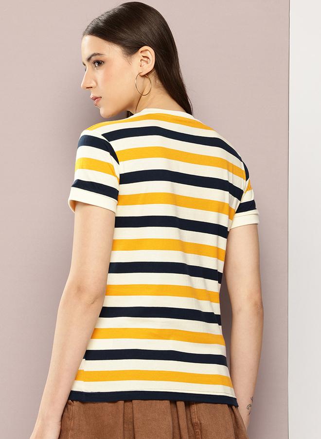 Dillinger Women Regular Striped T-Shirt - Image 4