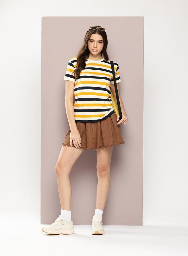 Dillinger Women Regular Striped T-Shirt - Image 5