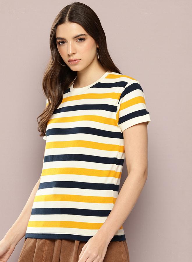 Dillinger Women Regular Striped T-Shirt - Image 3