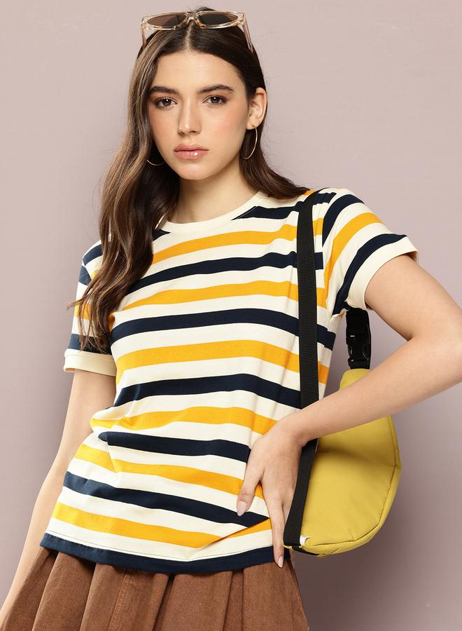 Dillinger Women Regular Striped T-Shirt - Image 1