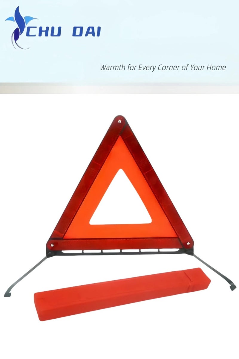 CHU DAI Reflective Warning Triangle Emergency Warning Triangle Roadside Safety Triangle Kits (Set of 1) - Image 1