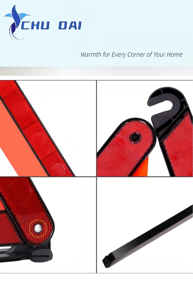 CHU DAI Reflective Warning Triangle Emergency Warning Triangle Roadside Safety Triangle Kits (Set of 1) - Image 3