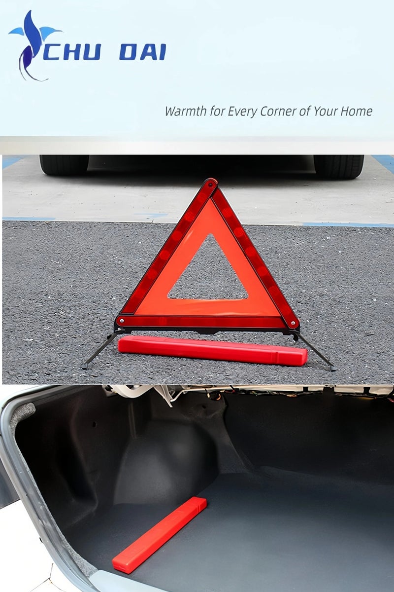 CHU DAI Reflective Warning Triangle Emergency Warning Triangle Roadside Safety Triangle Kits (Set of 1) - Image 4