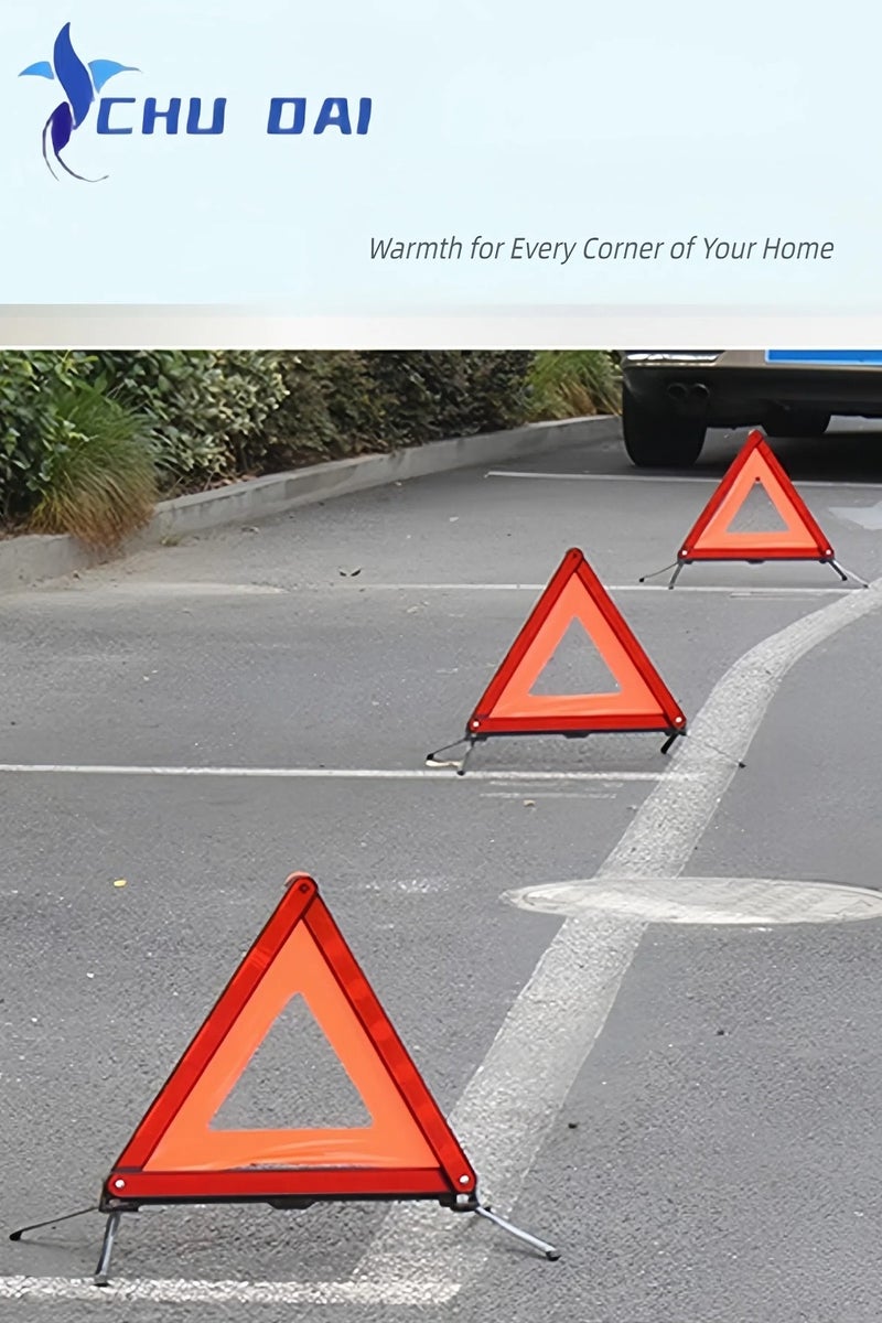 CHU DAI Reflective Warning Triangle Emergency Warning Triangle Roadside Safety Triangle Kits (Set of 1) - Image 5