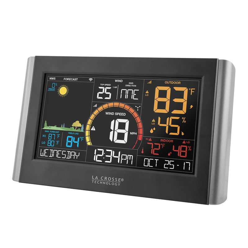 La Crosse Technology Wireless Weather Station with WiFi Connectivity Dynamic Forecast Wind Speed and Alerts TemperatureHumidity  Advanced Forecast Long Range Transmission 400 Feet V21WTH - Image 1