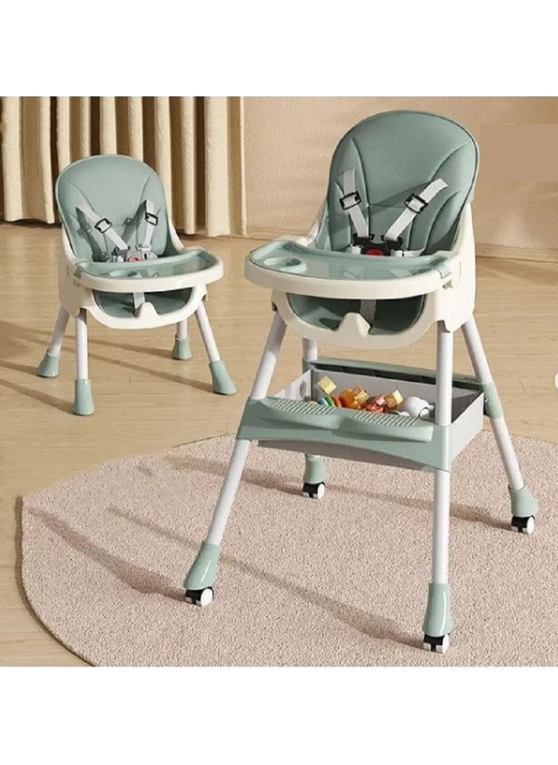 FULL JOY - Adjustable Multifunctional Portable Foldable Dining Highchair With Removable Tray-MultiColour - Image 1