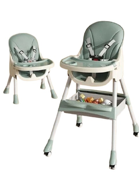 Adjustable Multifunctional Portable Foldable Dining Highchair With Removable Tray-MultiColour