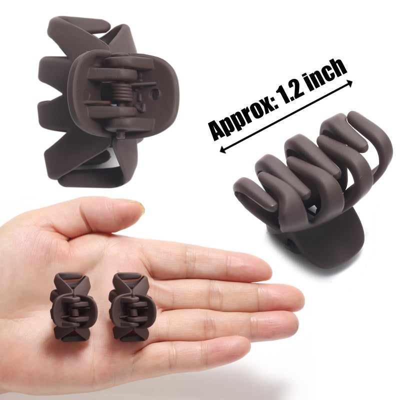 Cobahom 12 Pack Small Hair Claw Clips 1.2 Inch Matte Hair Clips for Thin Hair No-Slip Mini Hair Clips Hair Styling Accessories for Women and Girls, Apricot, Black, Brown, Chocolate - Image 3