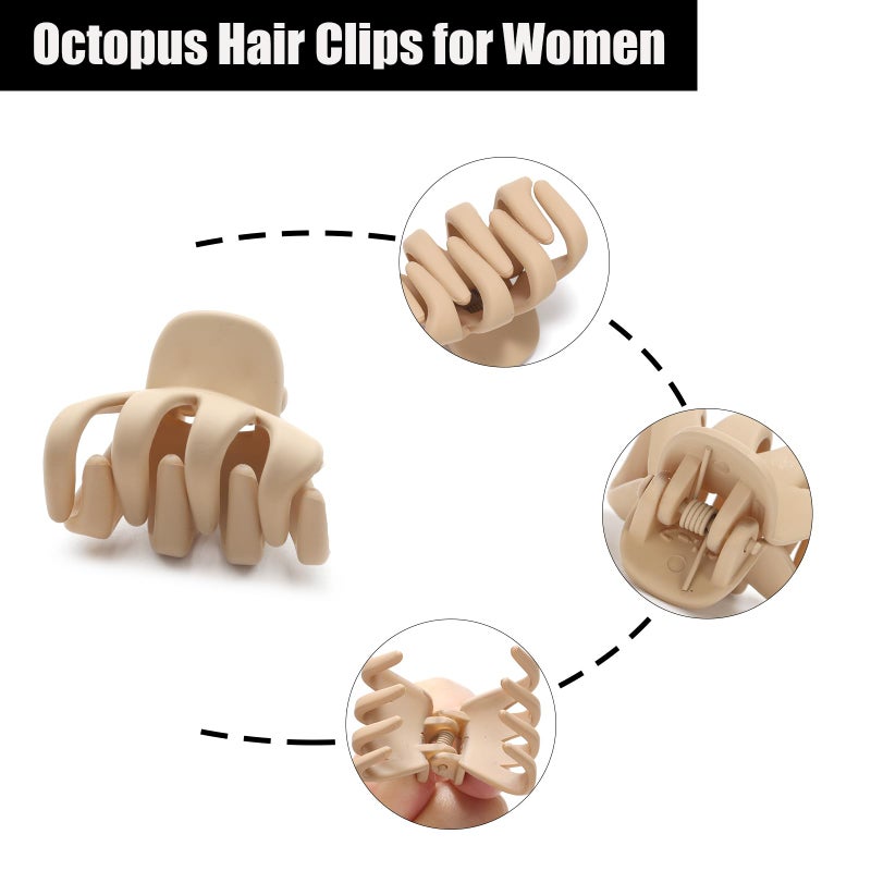 Cobahom 12 Pack Small Hair Claw Clips 1.2 Inch Matte Hair Clips for Thin Hair No-Slip Mini Hair Clips Hair Styling Accessories for Women and Girls, Apricot, Black, Brown, Chocolate - Image 4