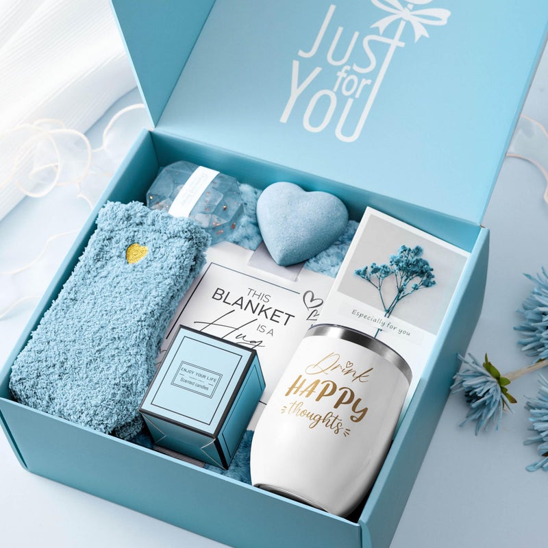 LE CADEAU Self Care Get Well Soon Gifts for Women, Luxury Ocean Spa Gift Basket with Flannel Blanket - Unique Birthday Christmas Mother's Valentines Day Gifts for Mom Wife Girlfriend Best Friend Sister Her - Image 2