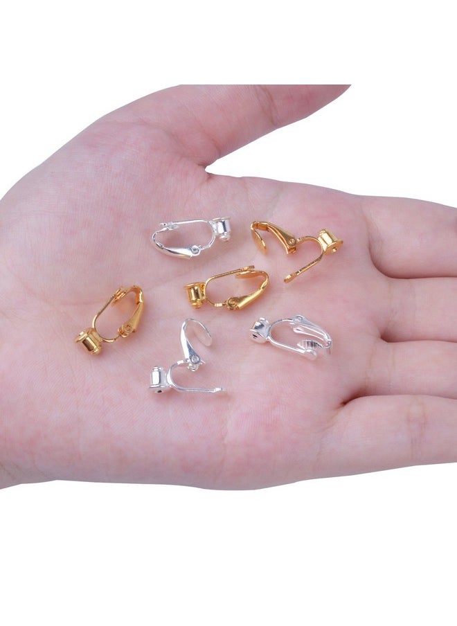 BronaGrand 20 Pieces Earring Clip Backs Clip On Earring Converter Components Findings With Post For None Pierced Ears Silver And Gold  - Image 4