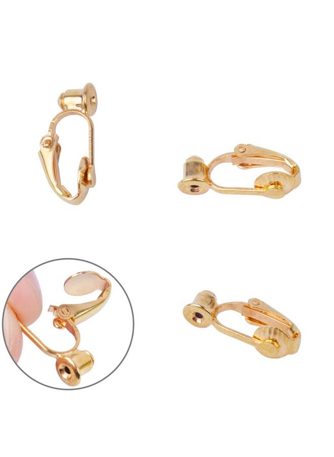 BronaGrand 20 Pieces Earring Clip Backs Clip On Earring Converter Components Findings With Post For None Pierced Ears Silver And Gold  - Image 3