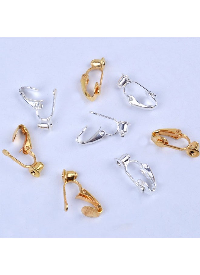 BronaGrand 20 Pieces Earring Clip Backs Clip On Earring Converter Components Findings With Post For None Pierced Ears Silver And Gold  - Image 5
