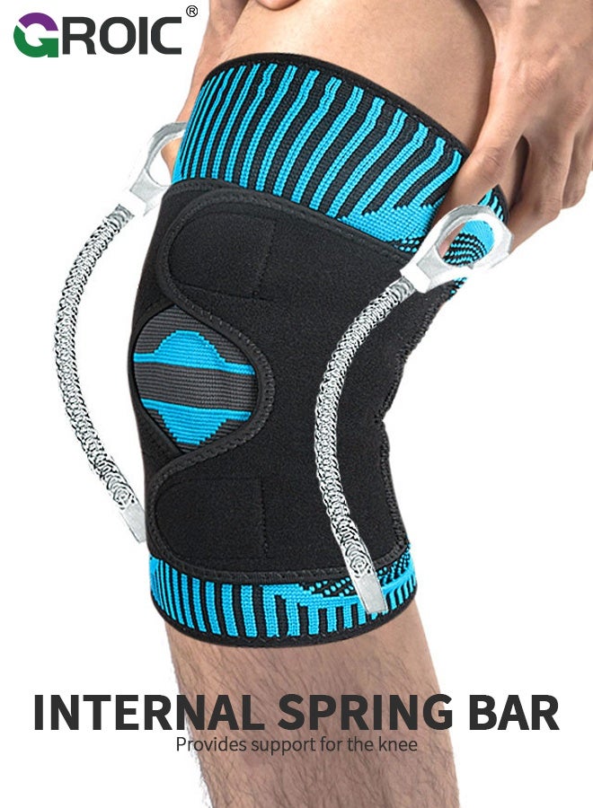 GROIC Knee Support with Side Stabilizer for Women & Men, Adjustable Knee Brace for Knee Pain Relief, Meniscus Tear, Arthritis, Tendonitis, ACL, MCL and Sports Injuries, Runner, Workout (1PC) - Image 5