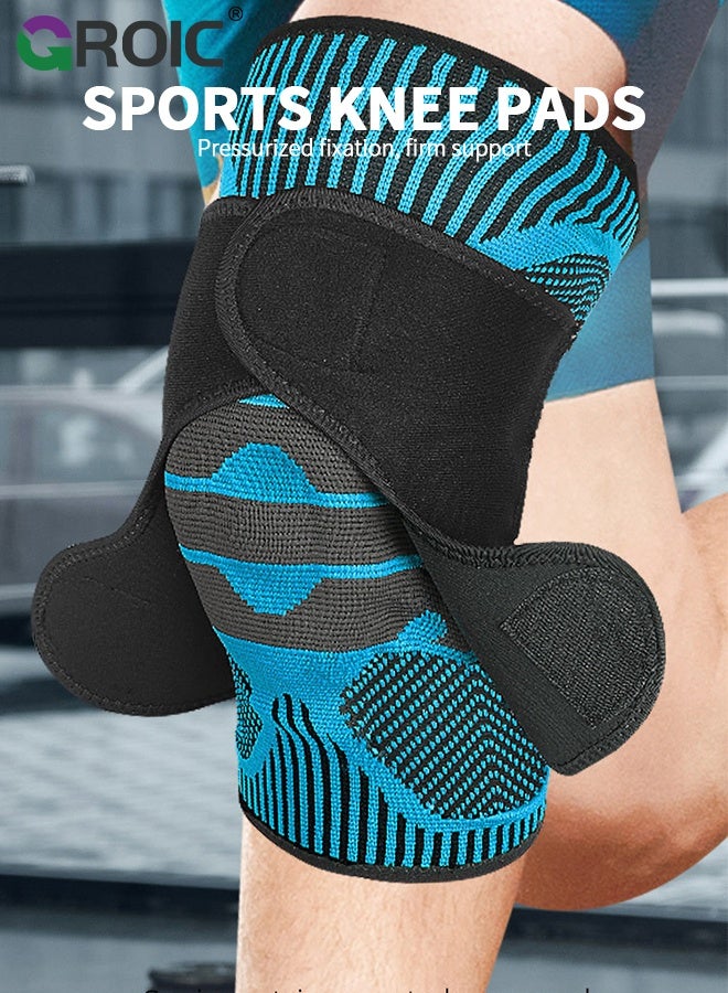 GROIC Knee Support with Side Stabilizer for Women & Men, Adjustable Knee Brace for Knee Pain Relief, Meniscus Tear, Arthritis, Tendonitis, ACL, MCL and Sports Injuries, Runner, Workout (1PC) - Image 2