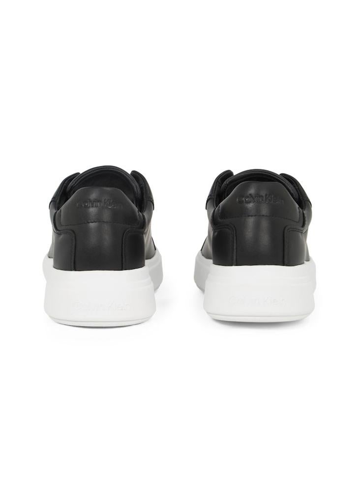 CALVIN KLEIN Low Top Lace Up Leather Trainers  - Image 3
