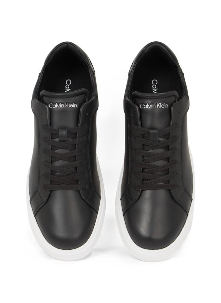 CALVIN KLEIN Low Top Lace Up Leather Trainers  - Image 5